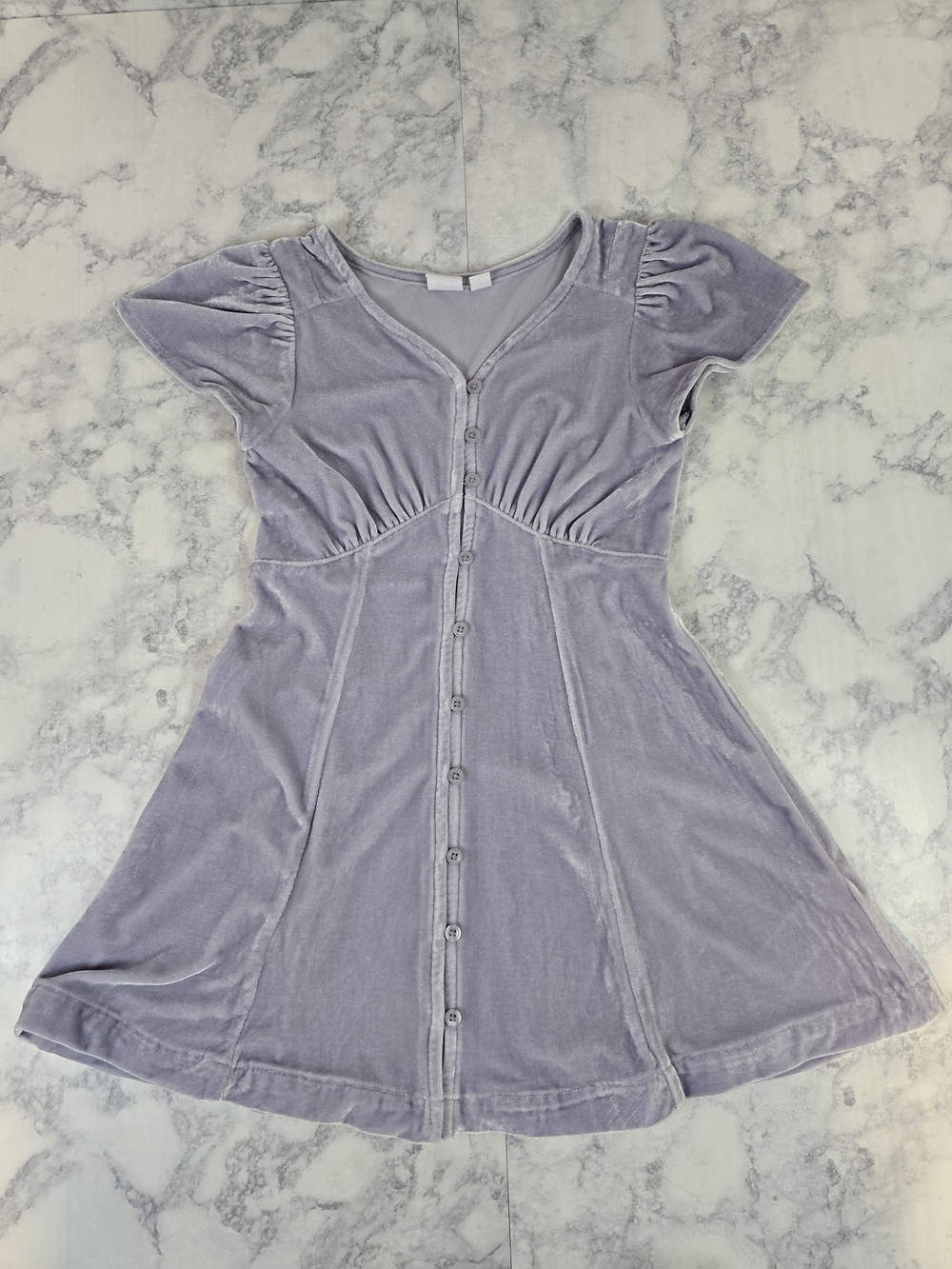 Gap Kids Lilac Velvet Button-Front Dress Small 6/7